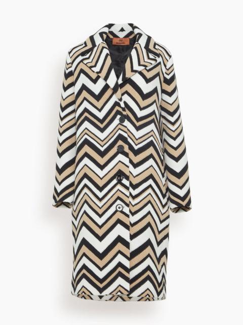 Missoni Coat in Zigzag Beige/White/Black