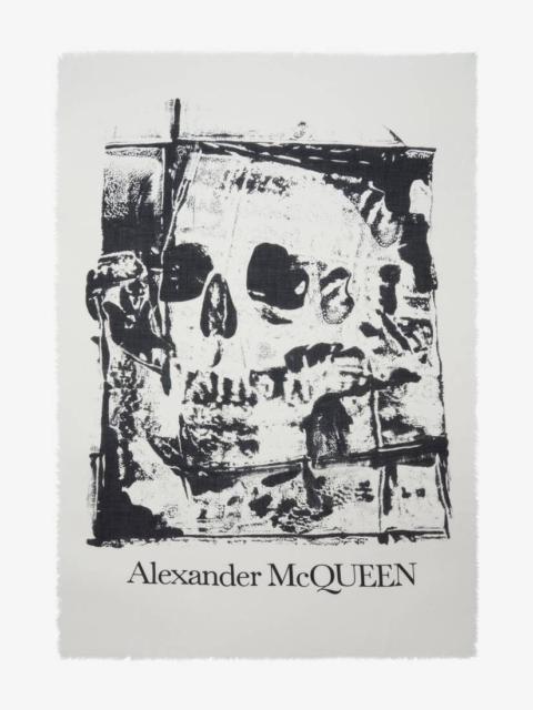 Alexander McQueen Men's Fold Skull Shawl in White/black