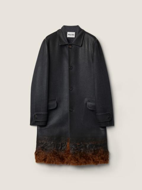 Miu Miu Single-breasted double wool and shearling coat