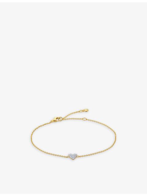 MONICA VINADER Heart 18ct Yellow Gold-Plated Vermeil Sterling-Silver And 1.41ct Lab-Grown Diamond Bracelet