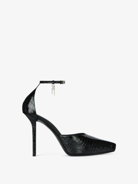 G-LOCK PLATFORM PUMPS IN CROCODILE EFFECT LEATHER