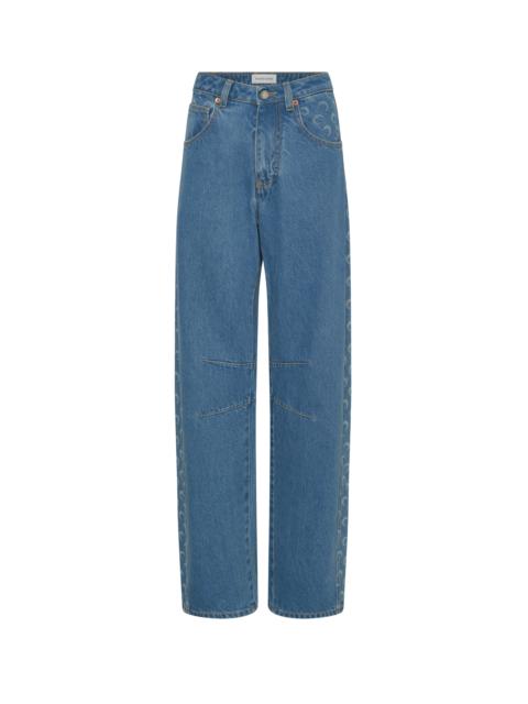 Marine Serre Light blue denim barrel jeans organic cotton