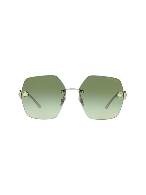 GIORGIO ARMANI crystal-embellished oversize-frame sunglasses