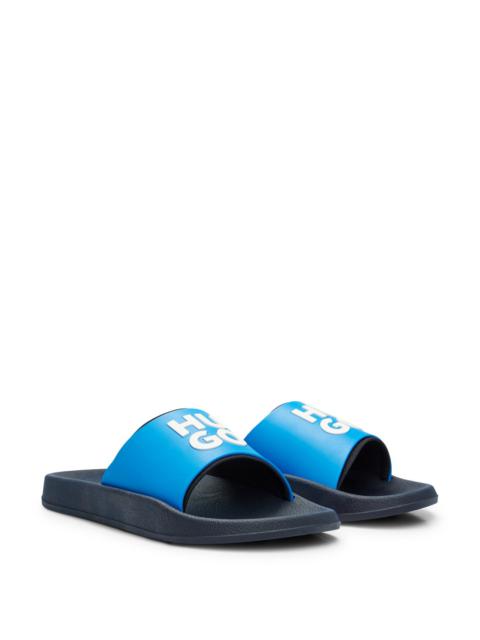 HUGO SLIDES WITH LOGO-BRANDED STRAPS