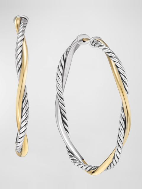DAVID YURMAN Petite Infinity Hoop Earrings in Silver and 14K Gold, 4mm, 1.65"L