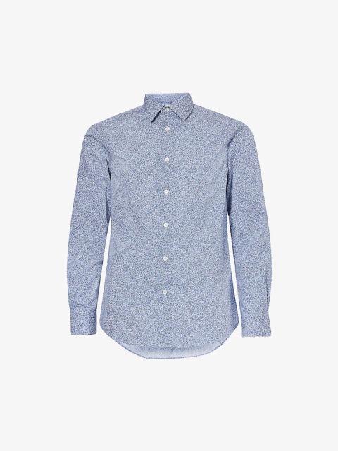 Paul Smith Floral-print slim-fit cotton-poplin shirt