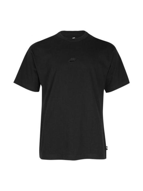 Nike Men's Nike Solid Color Cotton Round Neck Short Sleeve Black T-Shirt D07393-010