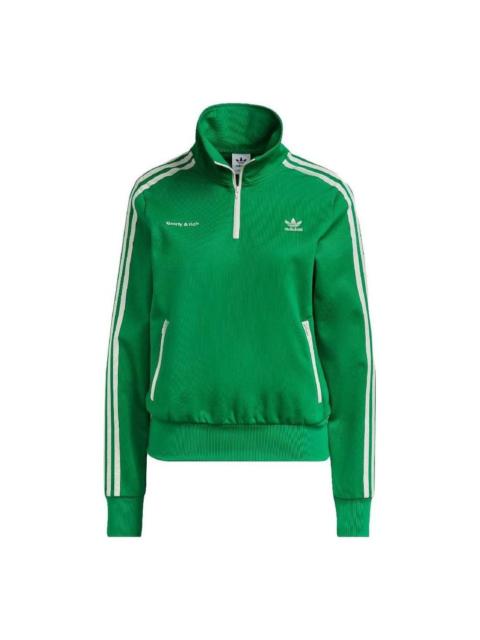 adidas (WMNS) adidas Sporty & Rich Half-Zip Track Jacket 'Green' IB2156