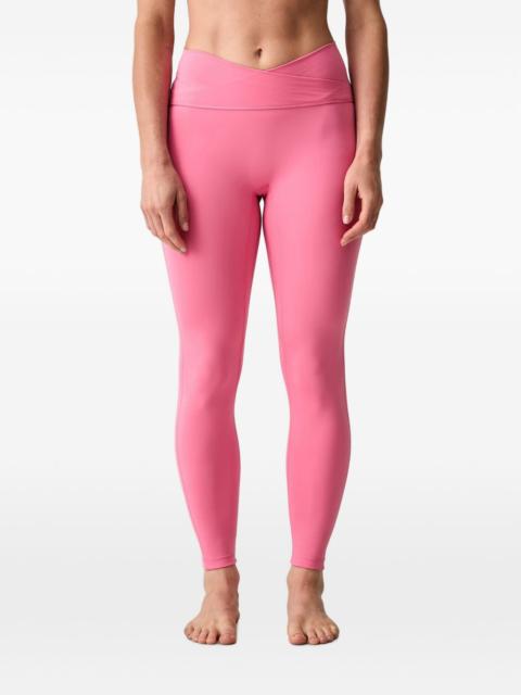 adidas logo-print crossover-waist leggings