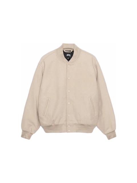 Stüssy Stussy Sport Melton Varsity Jacket Oatmeal