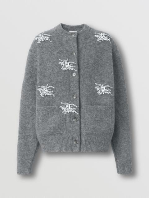 Burberry Crystal EKD Wool Mohair Blend Cardigan