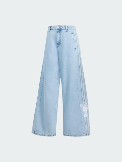 adidas ADIBREAK MID-RISE WIDE-LEG DENIM PANTS