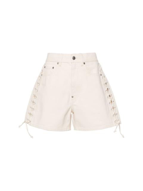 lace-up cotton shorts