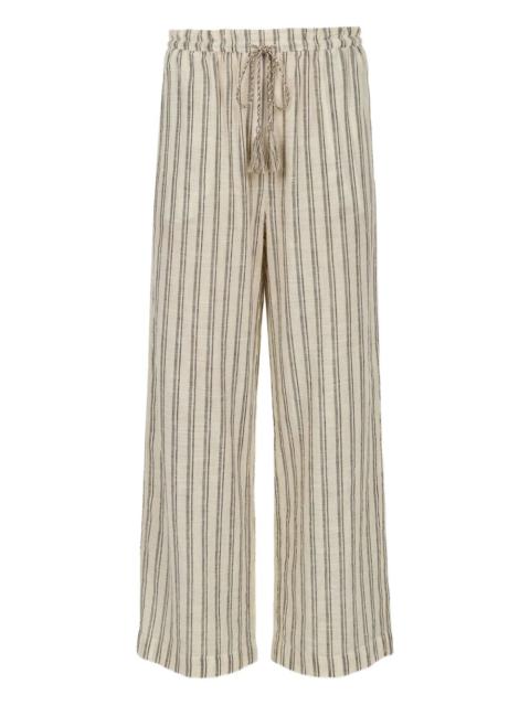ULLA JOHNSON Josephine striped tassel trousers