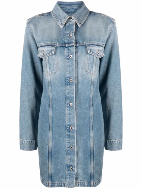 Off-White long-sleeve denim shirtdress