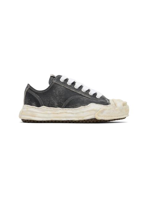 Black 'Hank' OG Sole Shrink Leather Low-Top Sneakers