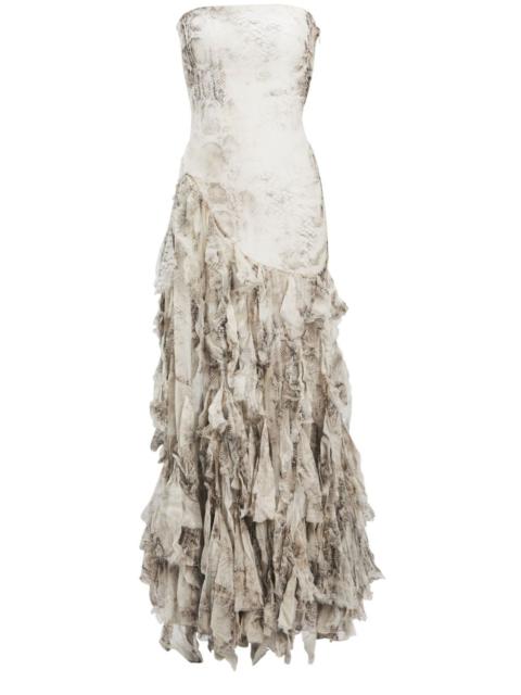 RETROFÊTE Verena ruffle-hem dress
