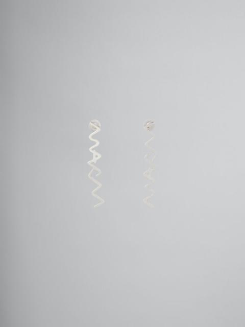 Marni PALLADIUM METAL MARNI SYMBOL DROP EARRINGS