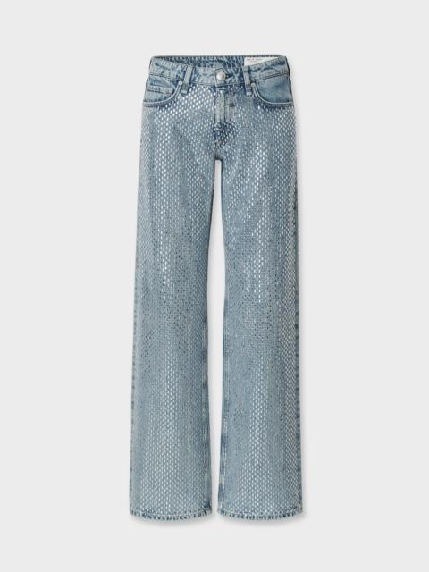 rag & bone Cam Embellished Relaxed Straight Jean Low-Rise in Rigid Denim