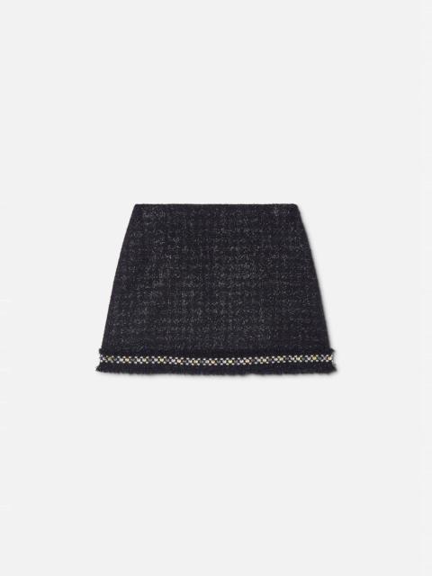 VERSACE Spiked Tweed Mini Skirt