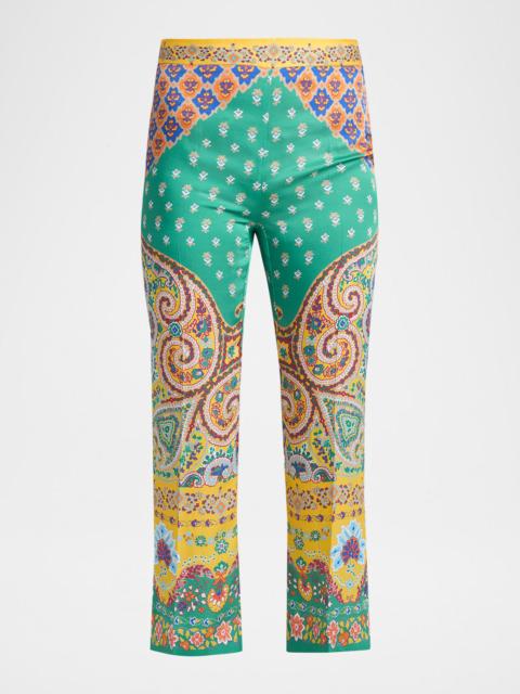 Etro Paisley Cropped Bootcut Trousers