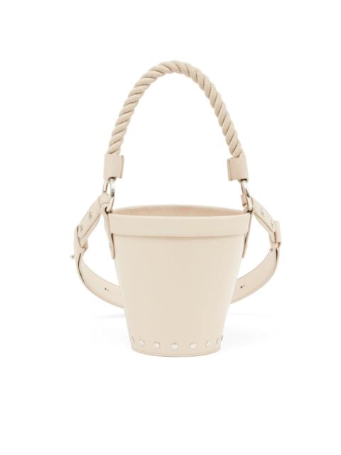 Fire leather bucket bag