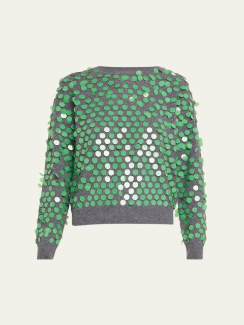 ZANKOV Ilaria Sequined Wool Sweater