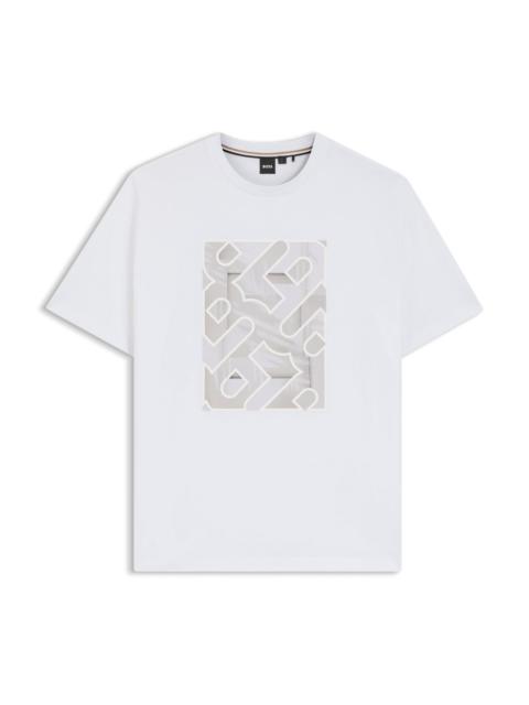BOSS COTTON-JERSEY T-SHIRT WITH MONOGRAM ARTWORK