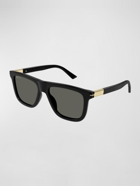 Men's GG1502SM Acetate Rectangle Sunglasses