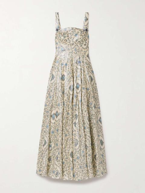 Aguamarina Platero floral-print linen maxi dress