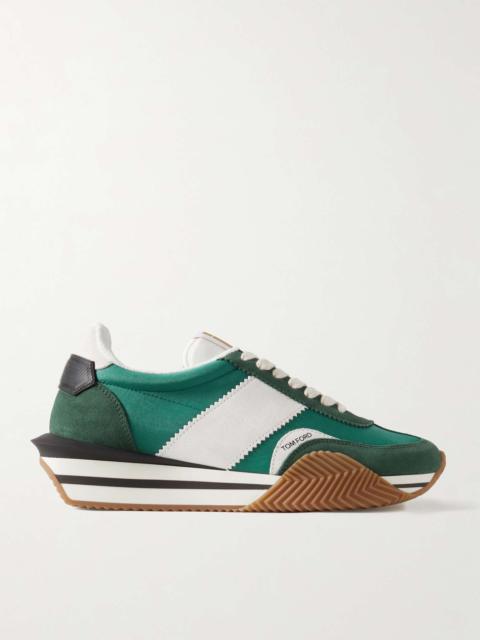 TOM FORD James Rubber-Trimmed Suede and Nylon Sneakers