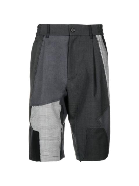 patchwork knee-length shorts