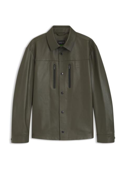 BOSS PORSCHE X BOSS REGULAR-FIT SHIRT IN NAPA LEATHER