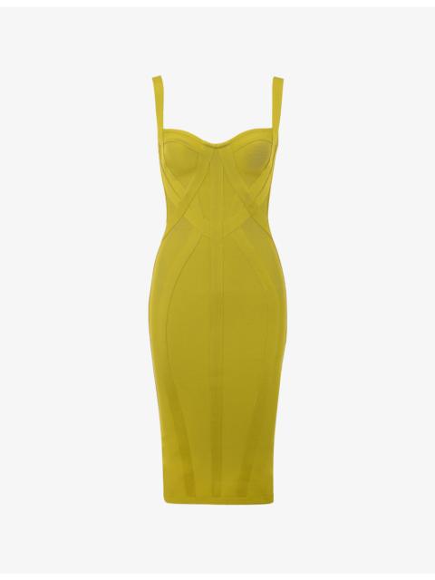 House of CB The Sculpt Halter-Neck Bandage Stretch-Woven Midi Dress