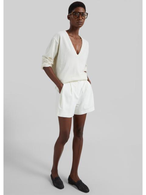The Frankie Shop Lisboa Pleated Mini Shorts - Ivory