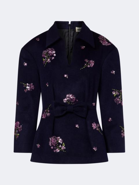 SHUSHU/TONG Bow-detail embellished wool top