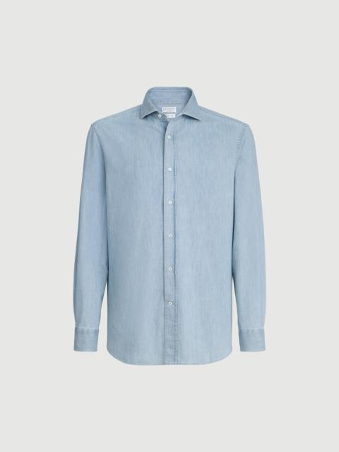 Brunello Cucinelli Lightweight denim shirt with spread collar
