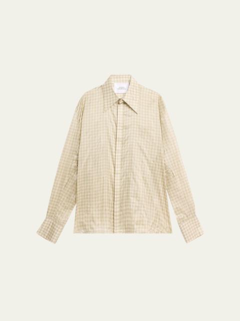 Men's Gingham Silk Sport Shirt