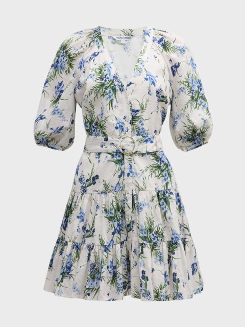 VERONICA BEARD Dewey Floral Button-Front Mini Dress