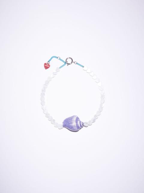 Acne Studios Shell pearl necklace - Denim blue
