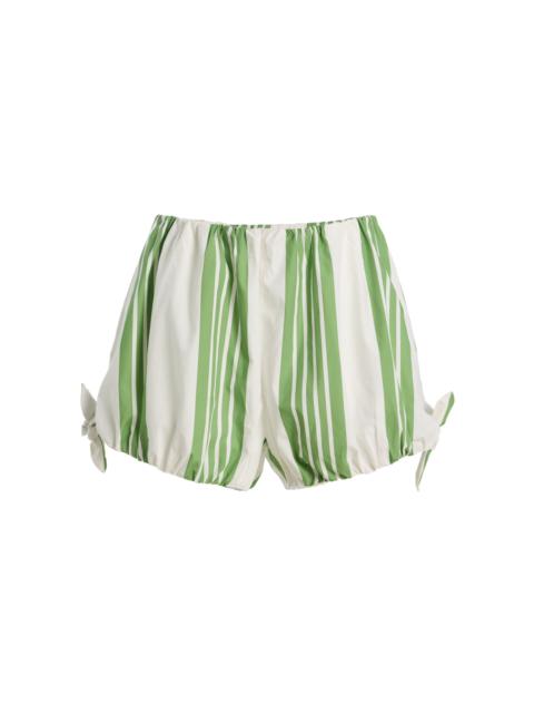 POSSE Exclusive La Isla Rosie Striped Cotton Shorts green