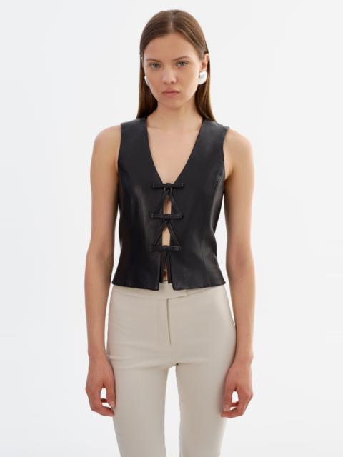 LAMARQUE BASTINA | Leather Bow Top
