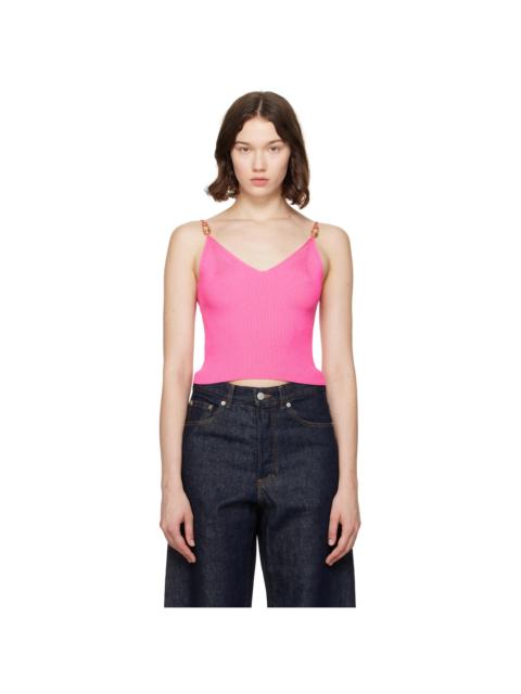 VERSACE Pink Safety Pin Knit Crop Camisole