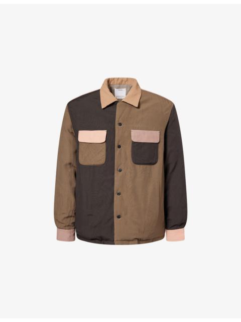 visvim Keesey Colour-Block Down Linen and Wool-Blend Jacket
