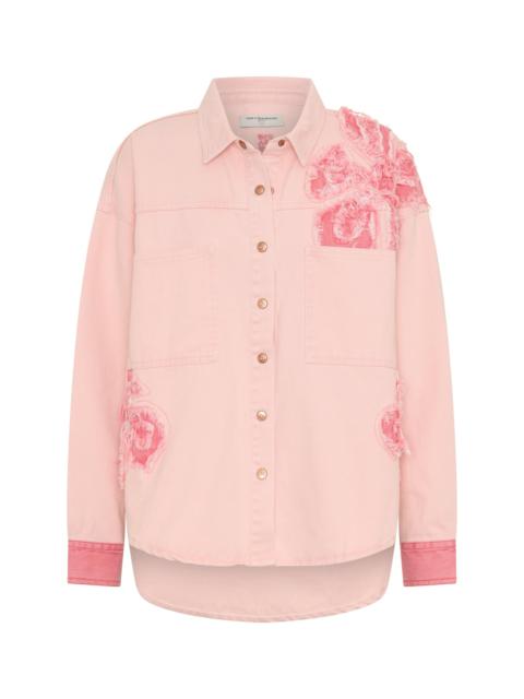 ONE TEASPOON Frayed Daria Denim Shacket - Pink Petal
