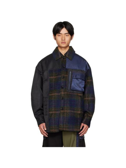 FENG CHEN WANG Navy Paneled Jacket