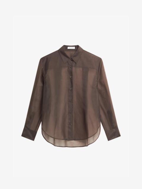 The Frankie Shop Peri Sheer Shirt - Brown