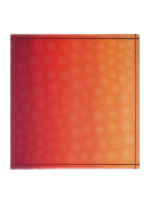 The gradient-effect Jacquard Medal Stole Tomato - OTHER