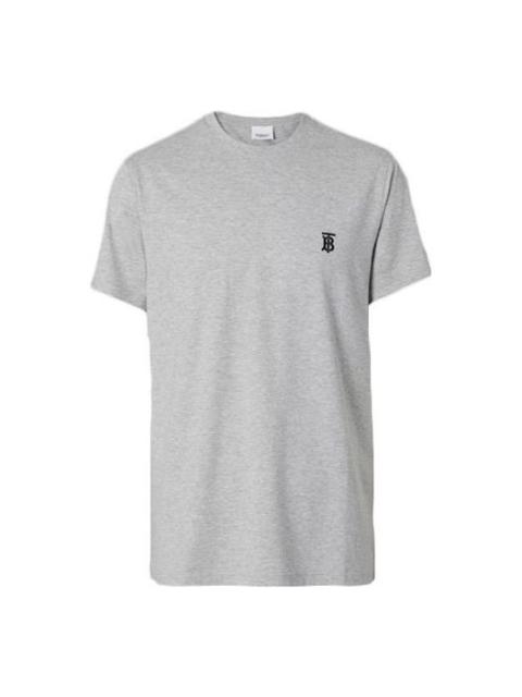 Burberry Burberry Men's Monogram Motif Specific Logo Cotton Short Sleeve Grey 80140231
