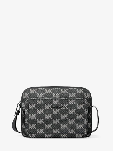 MICHAEL KORS Cooper Logo Jacquard Denim Flight Bag